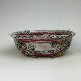 Serving Bowl - Floral Pattern Copper Red/Blue (bm40zb-36-5)