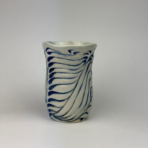 Cup - Bony Pattern Blue and White - C10CBE-38-1