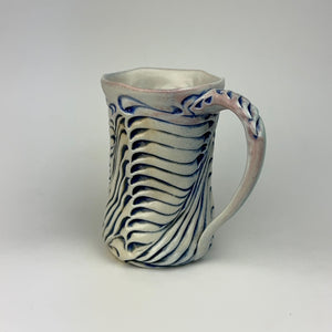 Mug - Bony Pattern Ivory with Cobalt Blue Wash M10CBE-35-17