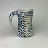 Mug - Bony Pattern Ivory with Cobalt Blue Wash M10CBE-35-17