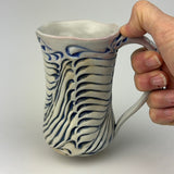 Mug - Bony Pattern Ivory with Cobalt Blue Wash M10CBE-35-17