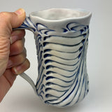 Mug - Bony Pattern Ivory with Cobalt Blue Wash M10CBE-35-17