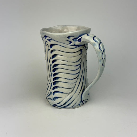 Mug - Bony Pattern Ivory with Cobalt Blue Wash M10CBE-38-11