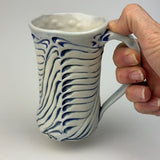 Mug - Bony Pattern Ivory with Cobalt Blue Wash M10CBE-38-11