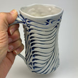 Mug - Bony Pattern Ivory with Cobalt Blue Wash M10CBE-38-11