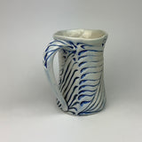 Mug - Bony Pattern Ivory with Cobalt Blue Wash M10CBE-38-12