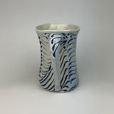 Mug - Bony Pattern Ivory with Cobalt Blue Wash M10CBE-38-12