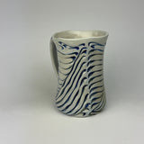 Mug - Bony Pattern Ivory with Cobalt Blue Wash M10CBE-38-12