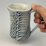 Mug - Bony Pattern Ivory with Cobalt Blue Wash M10CBE-38-12