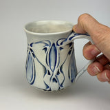 Mug - Nouveau Pattern with Cobalt Blue Wash ML20CBE-38-1