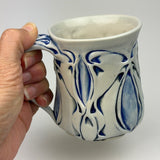 Mug - Nouveau Pattern with Cobalt Blue Wash ML20CBE-38-1