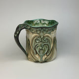 Mug - Heart Nouveau Pattern with Copper Green ML25CSP-35-11