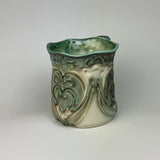 Mug - Heart Nouveau Pattern with Copper Green ML25CSP-35-11