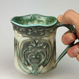 Mug - Heart Nouveau Pattern with Copper Green ML25CSP-35-11