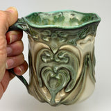 Mug - Heart Nouveau Pattern with Copper Green ML25CSP-35-11