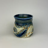 Mug - Floral Pattern with Cobalt Glaze ML40FBR-38-3