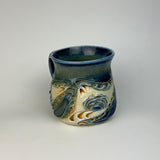 Mug - Floral Pattern with Cobalt Glaze ML40FBR-38-3