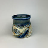 Mug - Floral Pattern with Cobalt Glaze ML40FBR-38-3