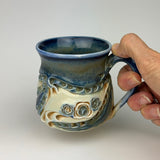 Mug - Floral Pattern with Cobalt Glaze ML40FBR-38-3