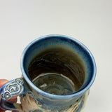 Mug - Floral Pattern with Cobalt Glaze ML40FBR-38-3