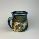 Mug - Floral Pattern with Cobalt Glaze ML40FBR-38-4