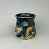 Mug - Floral Pattern with Cobalt Glaze ML40FBR-38-4