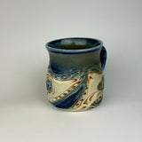 Mug - Floral Pattern with Cobalt Glaze ML40FBR-38-4