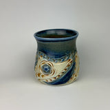 Mug - Floral Pattern with Cobalt Glaze ML40FBR-38-4