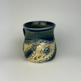 Mug - Floral Pattern with Cobalt Glaze ML40FBR-38-4