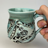 Mug - Floral Pattern Copper Blue Red Blush ML40ZB38-5