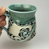 Mug - Floral Pattern Copper Blue Red Blush ML40ZB38-5