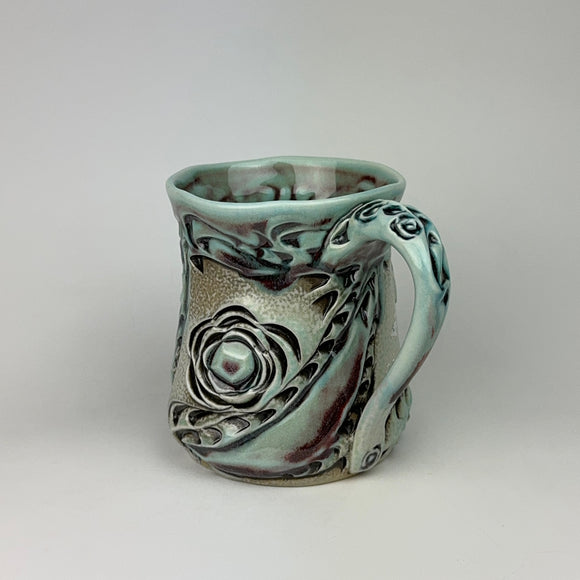 Mug - Floral Pattern Copper Blue Red Blush ML40ZB38-6