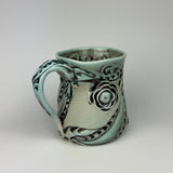 Mug - Floral Pattern Copper Blue Red Blush ML40ZB38-6