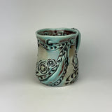 Mug - Floral Pattern Copper Blue Red Blush ML40ZB38-6