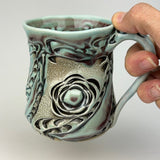 Mug - Floral Pattern Copper Blue Red Blush ML40ZB38-6