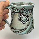 Mug - Floral Pattern Copper Blue Red Blush ML40ZB38-6