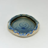 Tray Set - Small Oval Tray & Matching Spreader Nouveau Pattern Floating Blue (32-1)