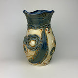 Vase - Floral Pattern Floating Blue V40FBR-38