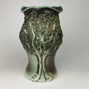 Vase - PomPom Tree Pattern Copper Green V50SP-TT66