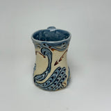 Mug - Swan Pattern Soda Blue with Mahogany wash (m60bo-32-2)