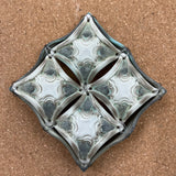Quilt - 4-Square Porcelain Quilt Sampler - copper green fan pattern (4QS21SP-01)